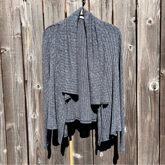 Michael Stars black and gray waterfall drape open cardigan size small - Picture 1 of 14